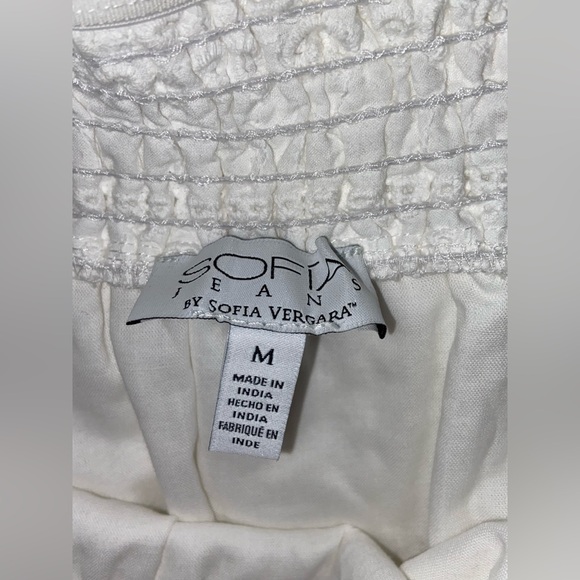 Women’s Sofia Vergara Cha Cha Top Off-the-Shoulder Eyelet Ruffle size medium - Picture 6 of 16